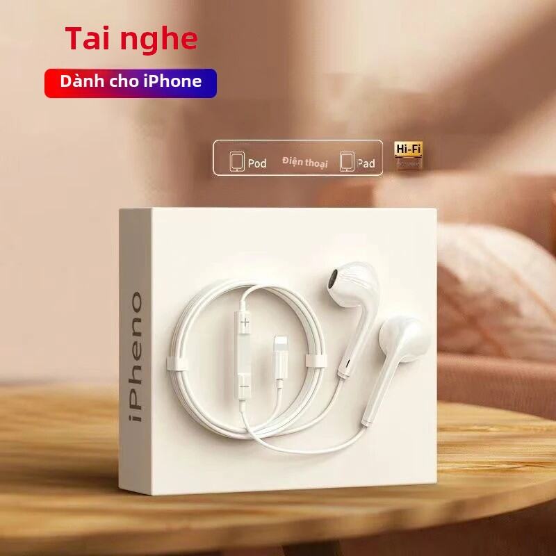 Tai Nghe Lightning Có Dây Sang Trọng Cho Apple iPhone Phụ Kiện Tai Nghe Bluetooth Tai Nghe Nhựa PVC Năng Động Trong Tai Có Điều Khiển Âm Lượng