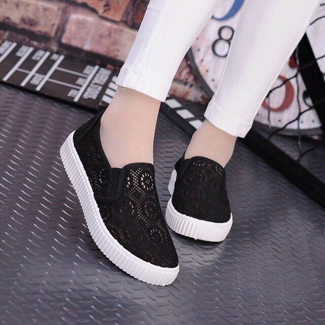 Giày lười mắt lưới nữ thoáng mát