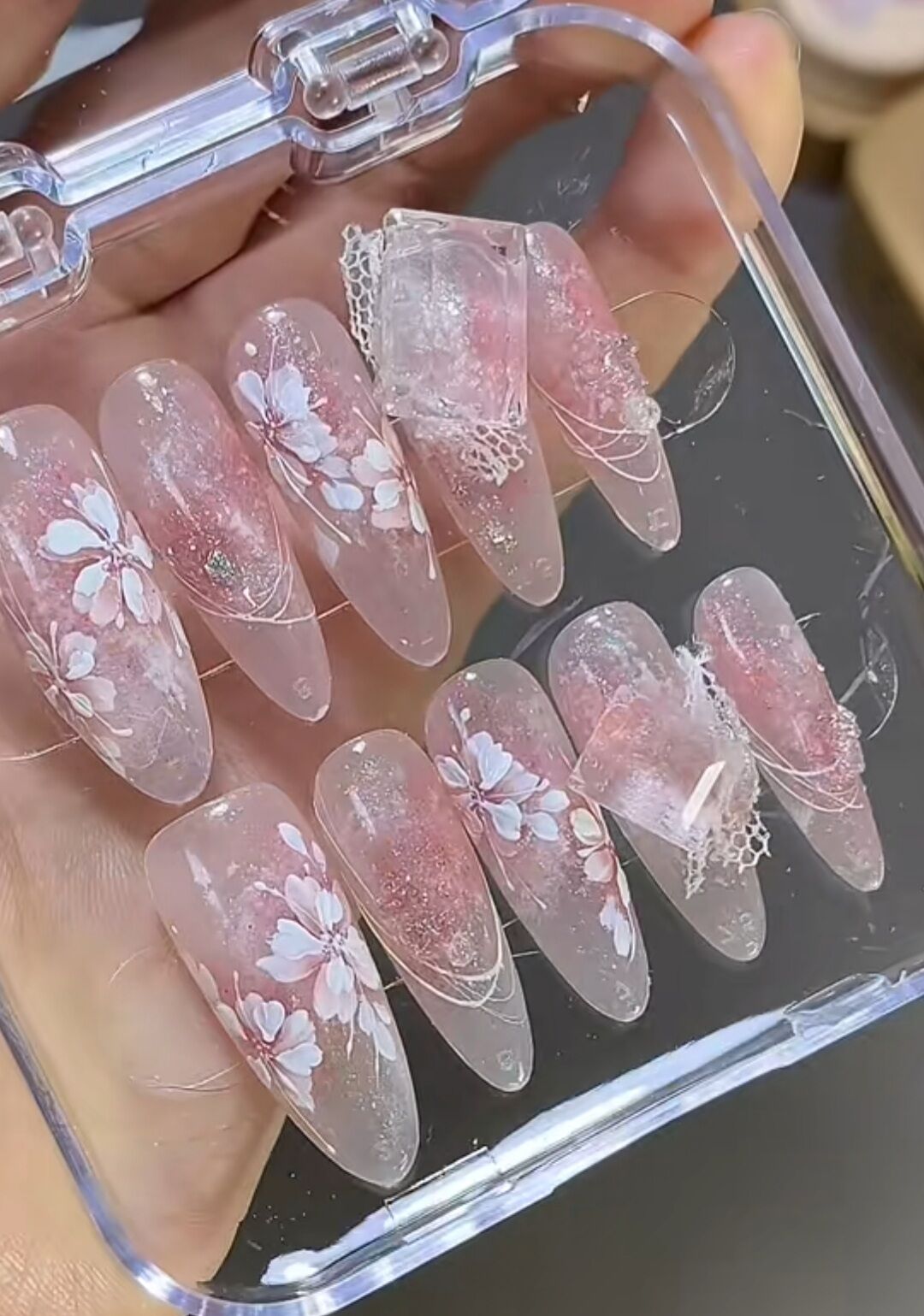 Nail box thiết kế, màu thạch , đá pha lê - 94