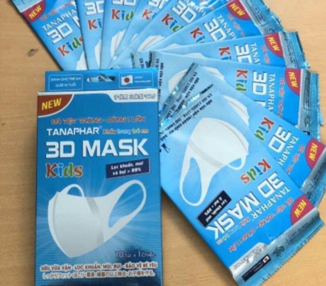 Khẩu trang 3d mask trẻ em kháng khuẩn hộp 10 cái