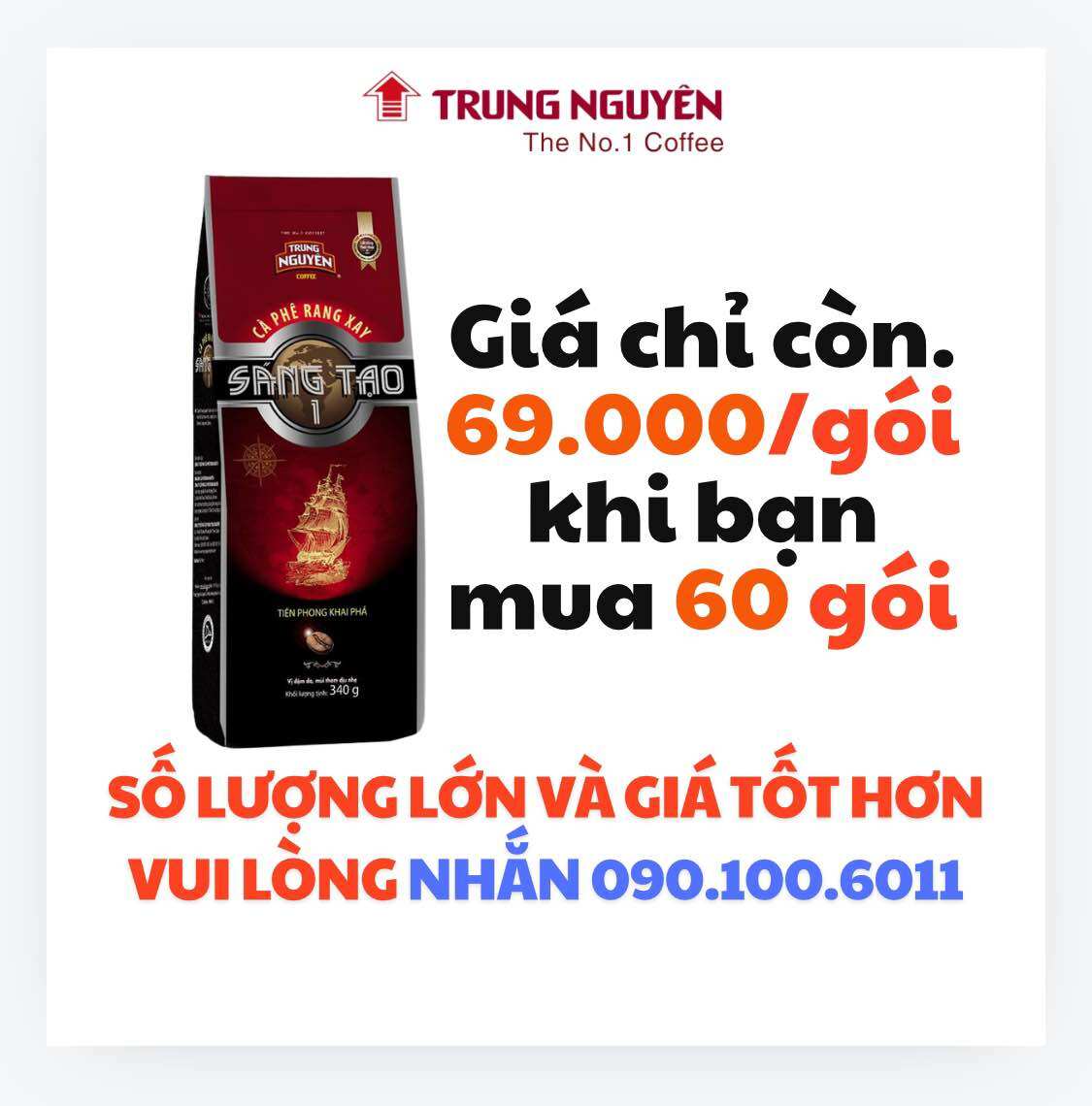 Sáng tạo 1 -340gram - cà phê trung nguyên giá sỉ