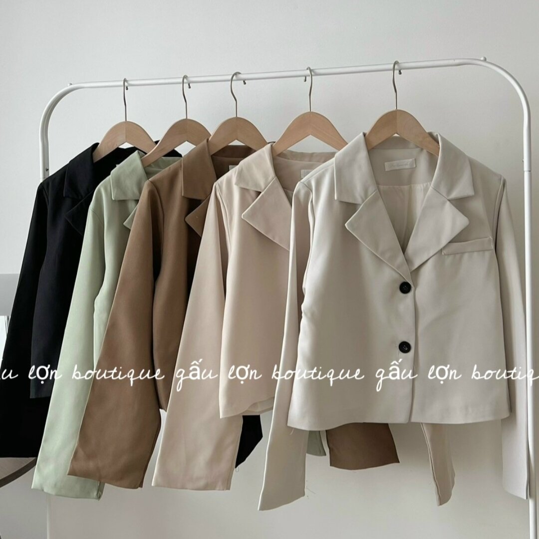 Áo blazer dài tay dáng ngắn phong cách hàn quốc