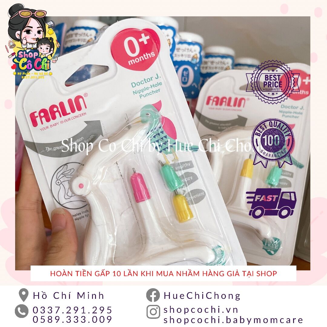 Dụng Cụ Dập Lỗ Núm Ti Bình Sữa Farlin chính hãng