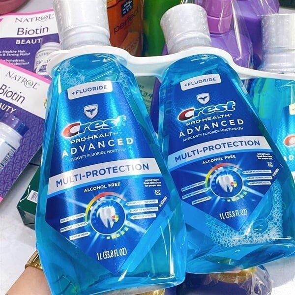 [HCM] [HSD 31/10/2023]  Nước Súc Miệng Của Mỹ Crest Pro-Health Advanced Anticavity Flouride Mouthwash With Extra Deep Clean 1L