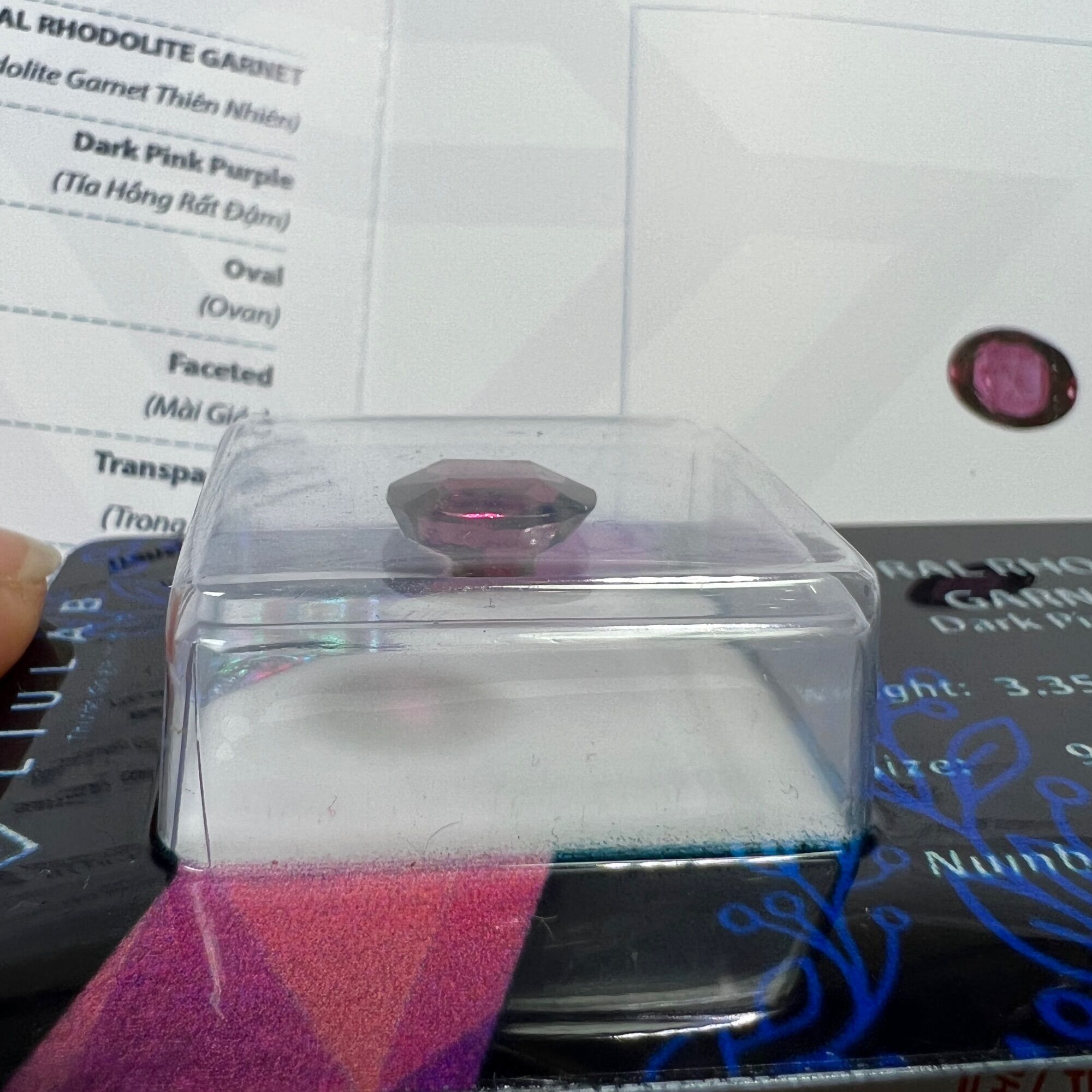 824477-ĐÁ GARNET  TÍM ,HỒNG ( THIÊN NHIÊN ) ĐÃ KIỂM ĐỊNH LIULAB