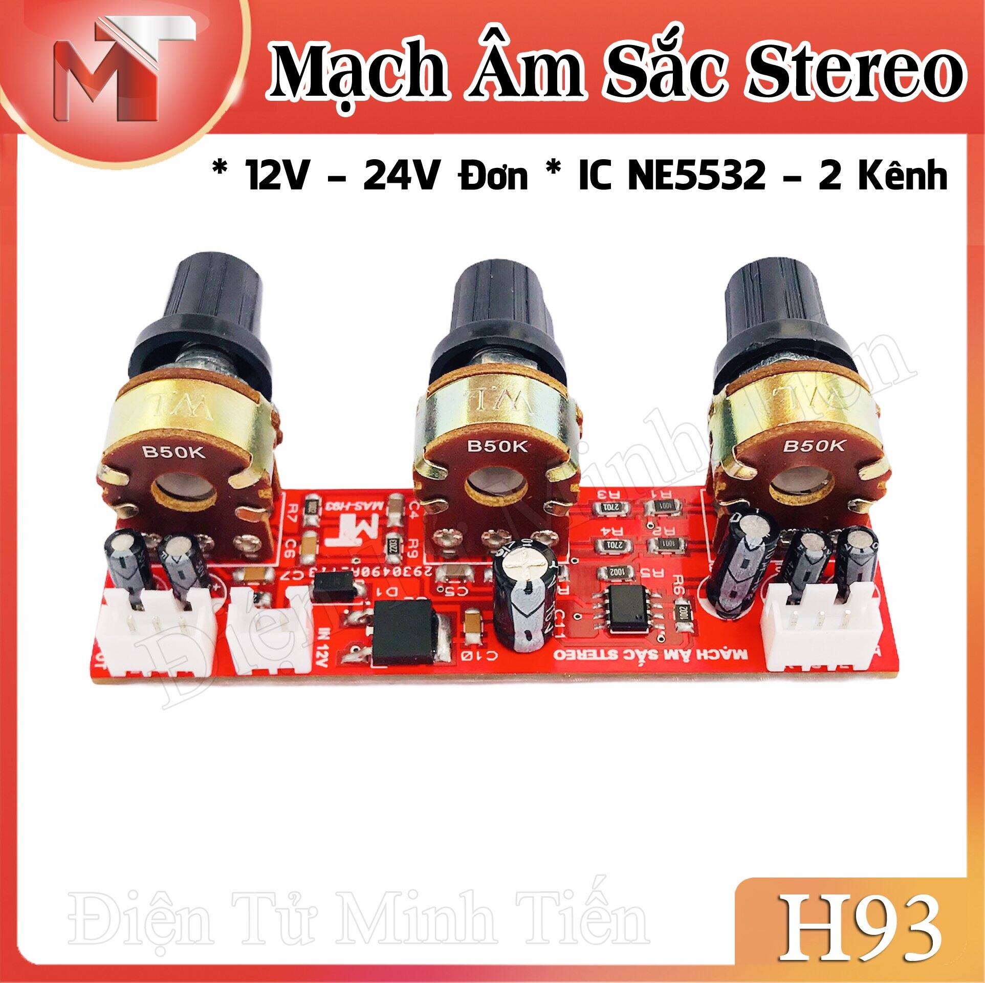 Mạch Âm Sắc Stereo Ne5532 - 12V nguồn đơn