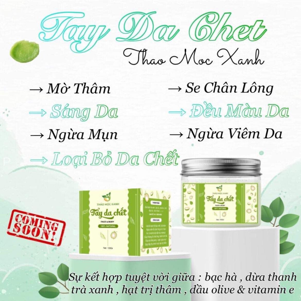 Combo Mụn Thảo Mộc Xanh ( 1 Srm - 1 tmx mụn - 1 tbc)