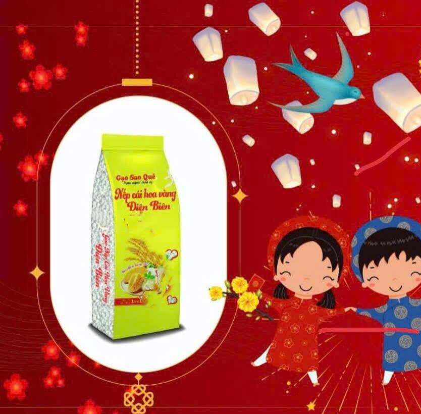 Gạo nếp Điện Biên Sao Quê túi 1kg