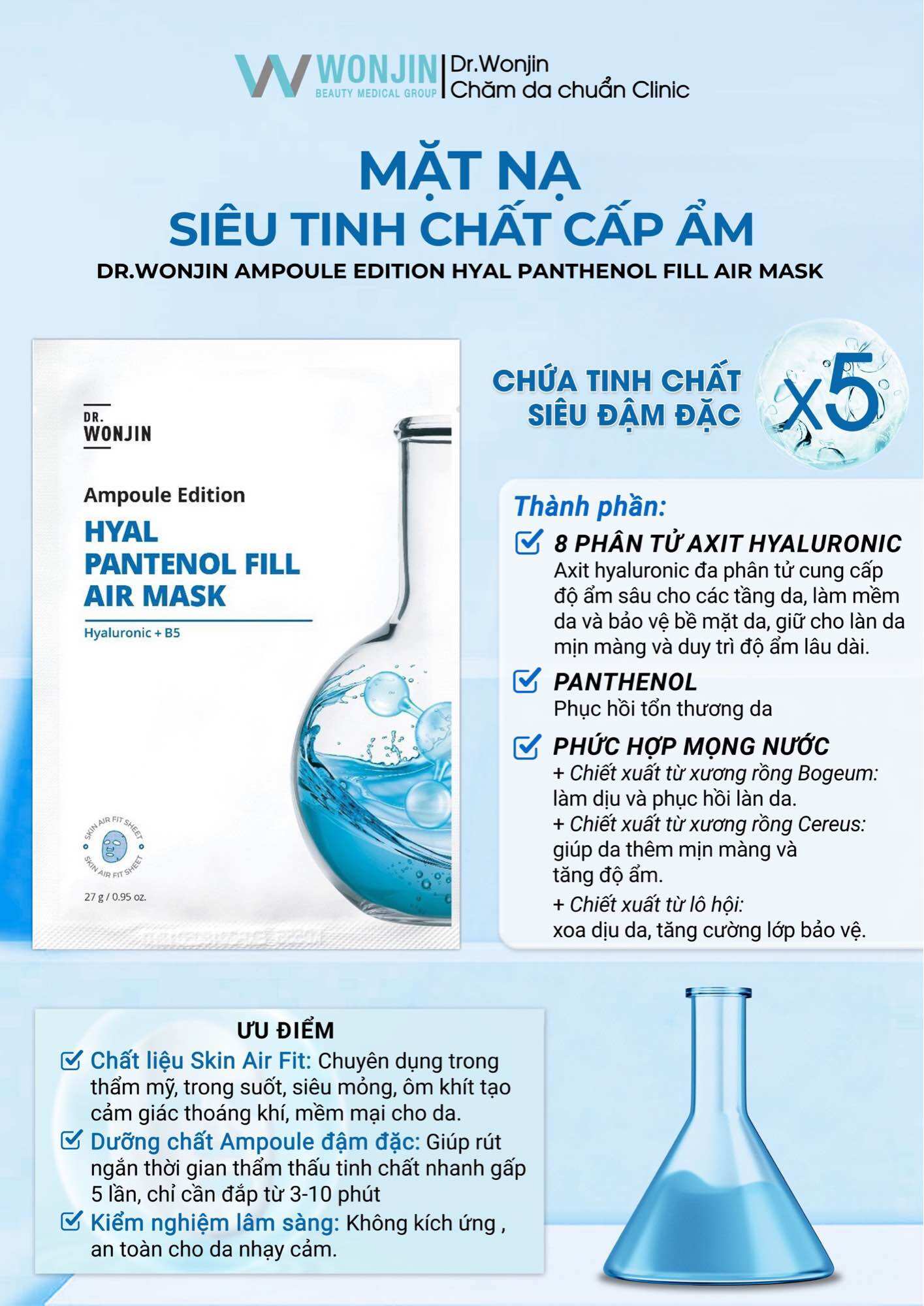 Mặt nạ Wonjin dòng siêu tinh chất Ampoule Edition