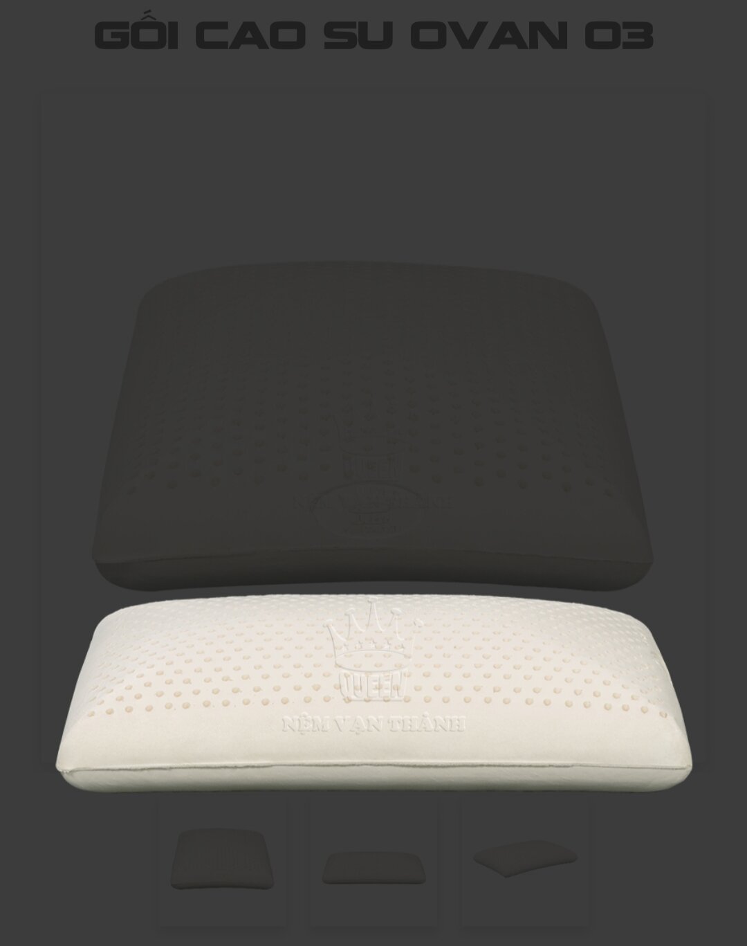 GỐI CAO SU VẠN THÀNH OVAL 40x60x13cm