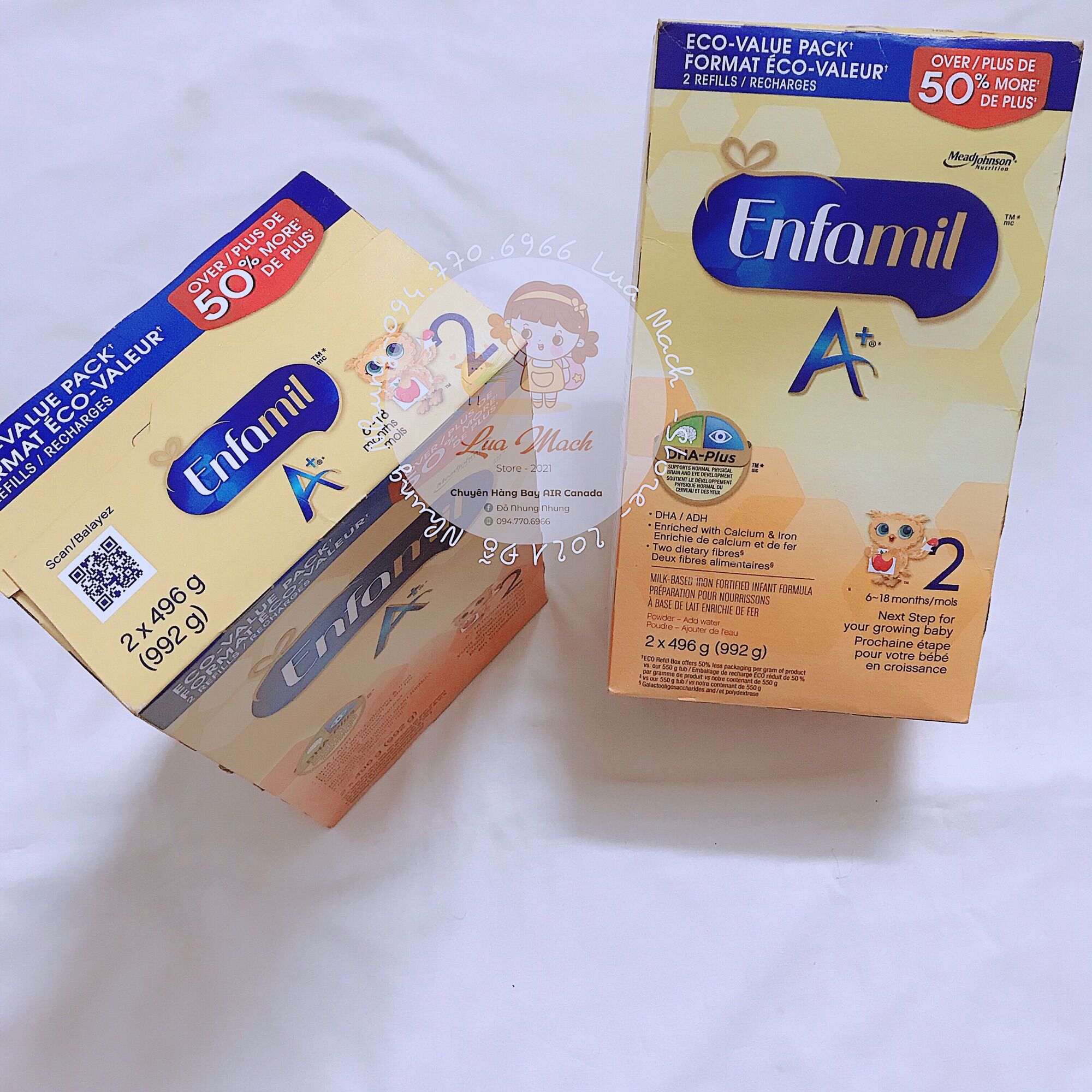 Sữa ENFAMIL A+ số 2 hộp giấy 992g Canada🇨🇦 (Hàng bay air 100%)