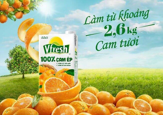 (GIÁ SỐC SHIP HOẢ TỐC )Nước ép cam tươi nguyên chất 100% VFresh 1L Date từ 03/2024