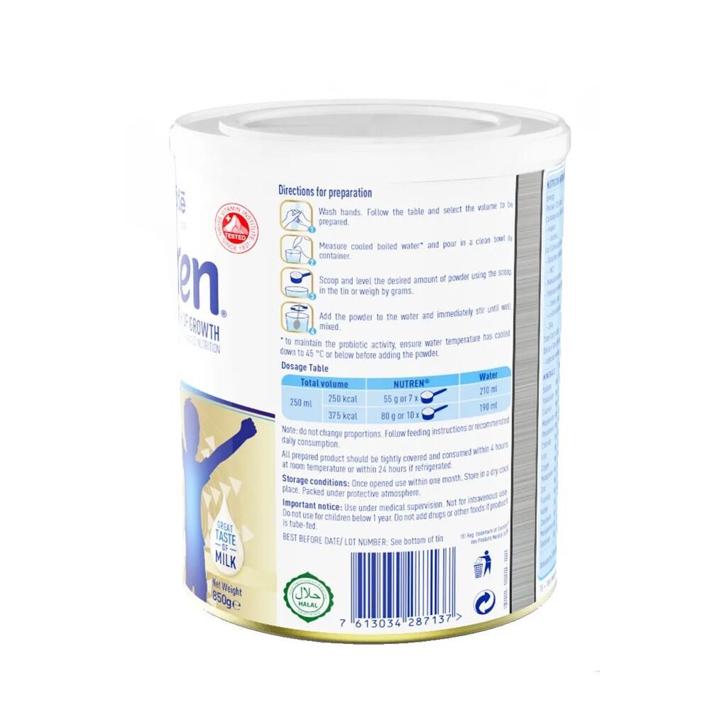Sữa bột Nutren Junior 850g dành cho bé 1-12 tuổi