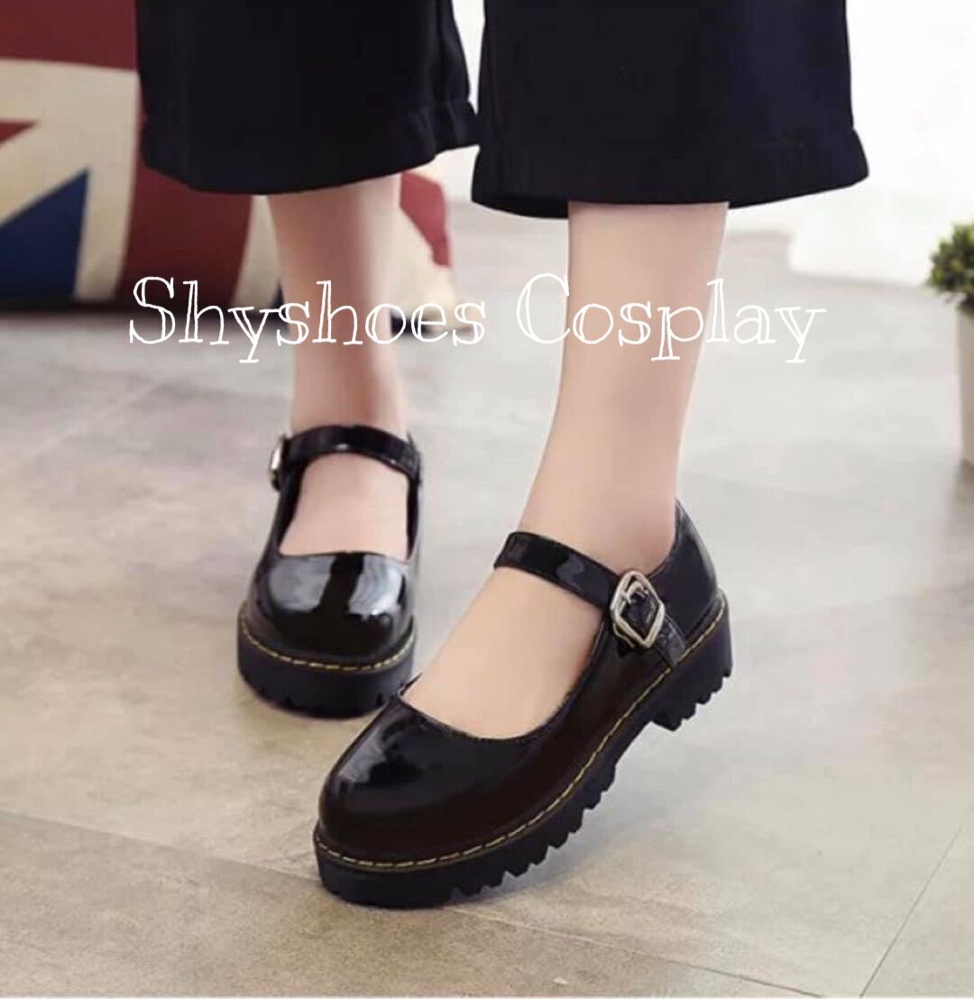 Giày búp bê lolita quai dán vintage cosplay học sinh Nhật Bản  Size 3539  A111