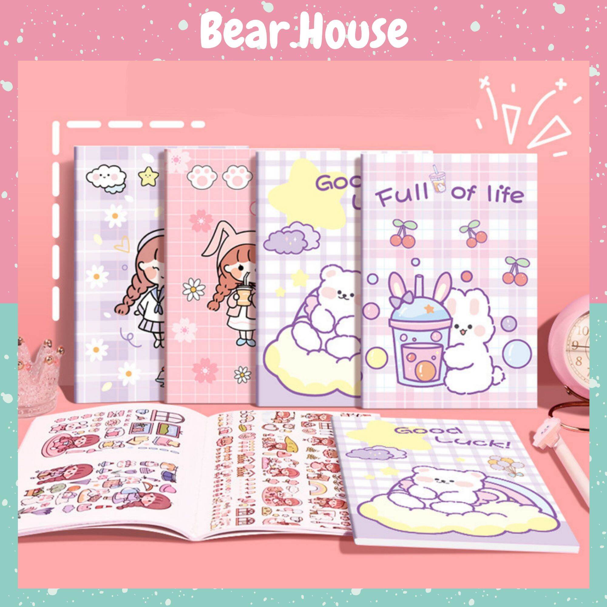 Sổ chiết lưu trữ sticker, washi tape khổ A5 bìa xinh xắn Bear.House