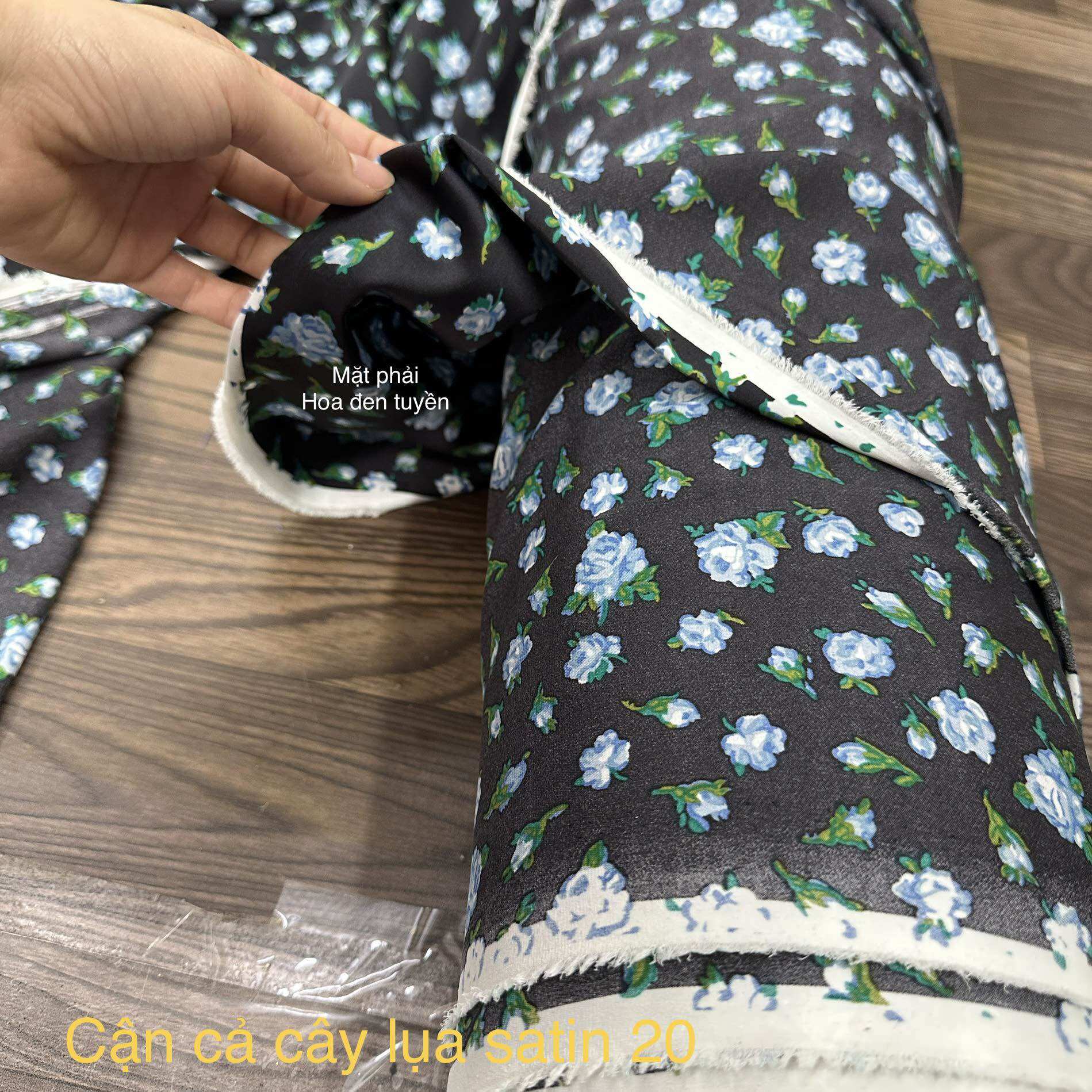 Vải Lụa  Sattin -Lụa Châu Tôn Hoa-may áo váy bộ nhà siêu đẹp