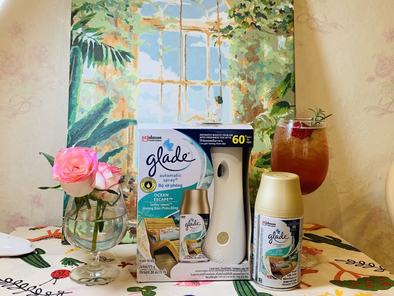 Combo máy +lõi xịt thơm phòng tự động Glade