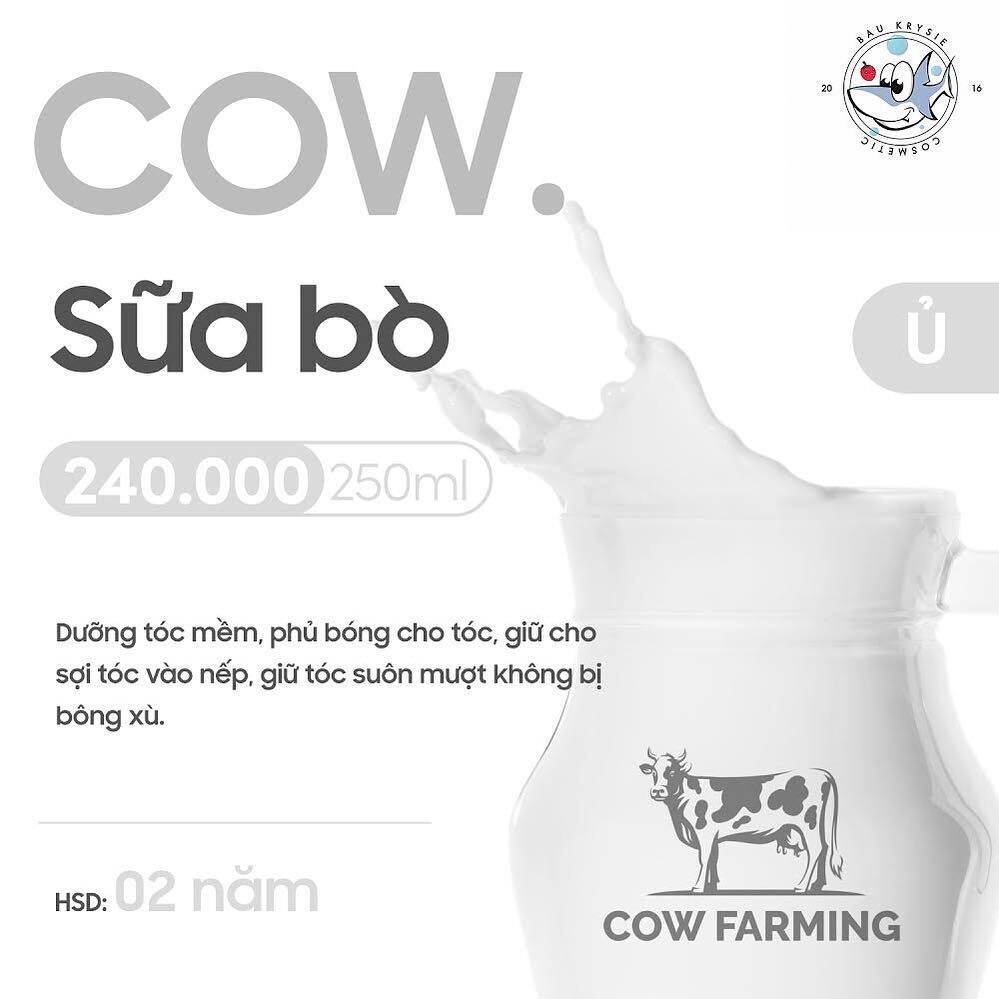 [MUA 1 TẶNG 1] Ủ TÓC COW (kem ủ/xả sữa bò) [New] _ Tặng 1 mũ chùm tóc