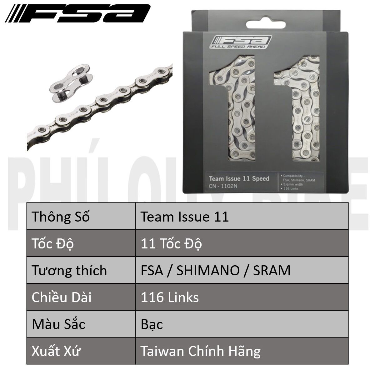Fsa sên xích 11 tốc độ dành cho bộ truyền động 11 tốc độ