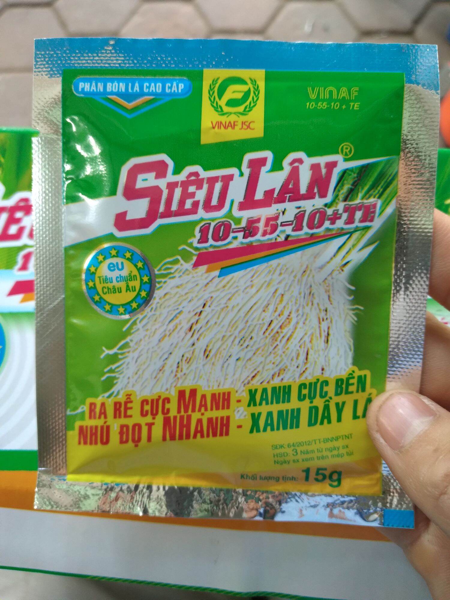 Set 5 gói phân bón siêu lân 10-55-10 chuyên dùng cho rau, hoa, cây cảnh gói 15gr
