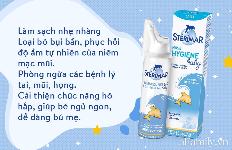Xịt mũi cá heo biển baby sterimar Pháp