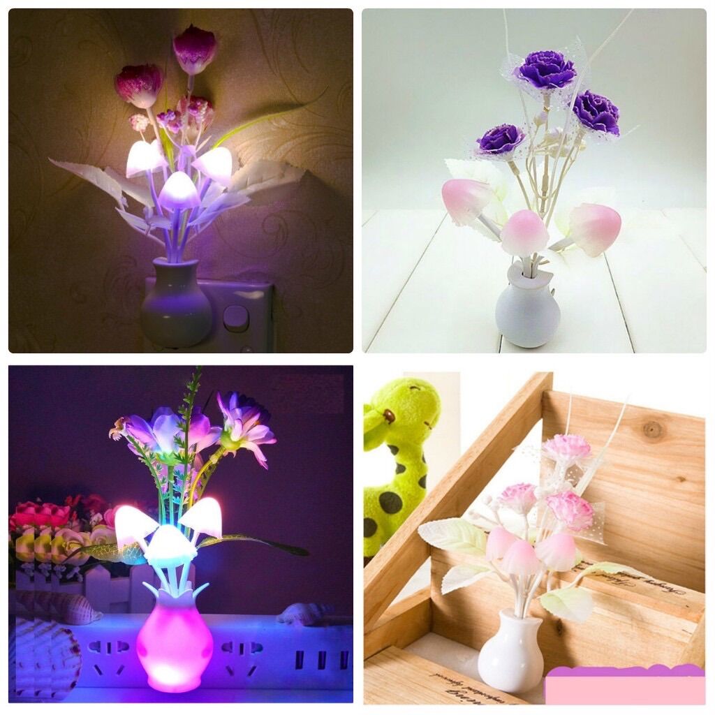 đèn ngủ cảm ứng hình bình hoa