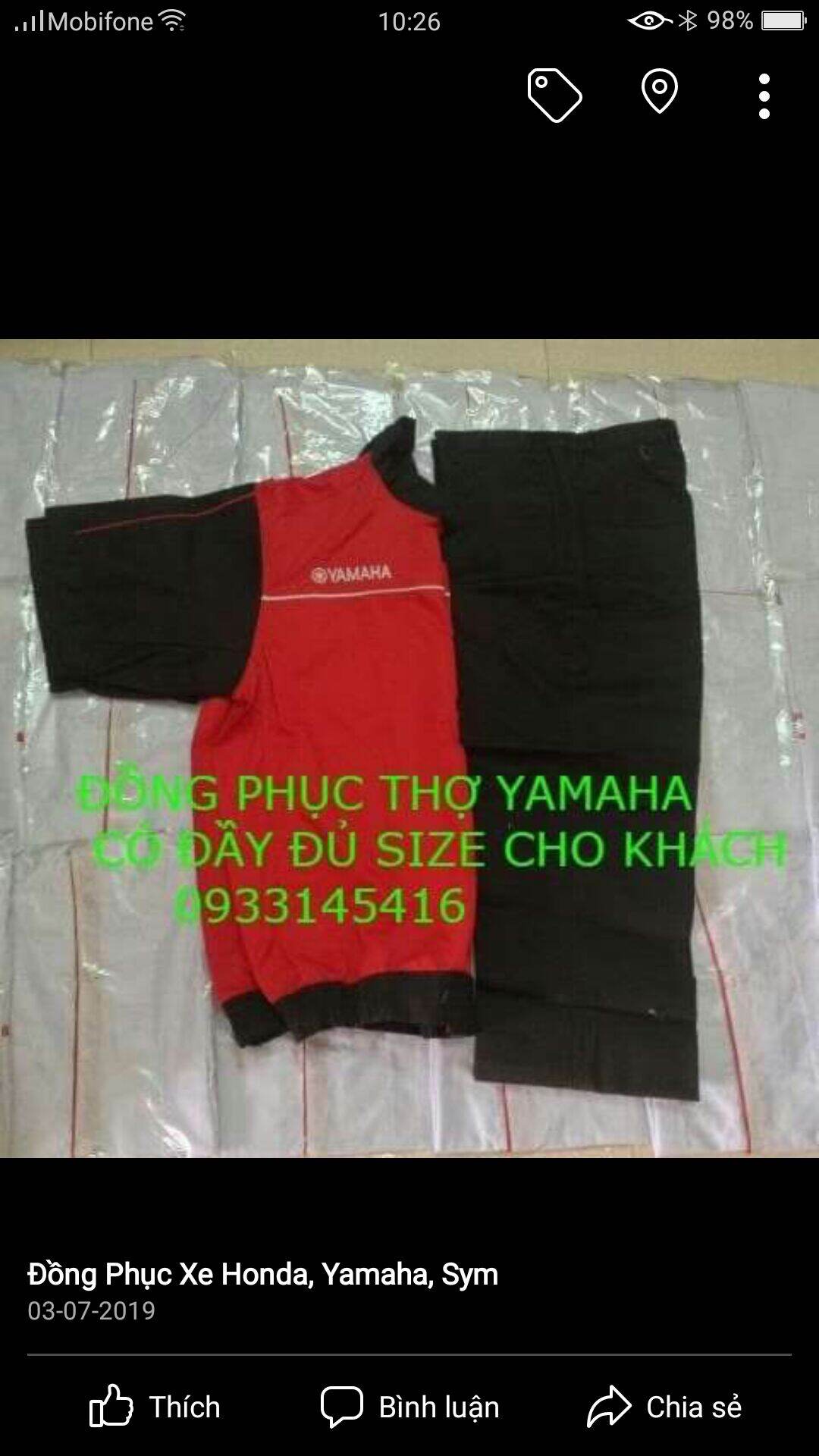 Đồng phục sửa xe máy -đồng phục yamaha của thợ
