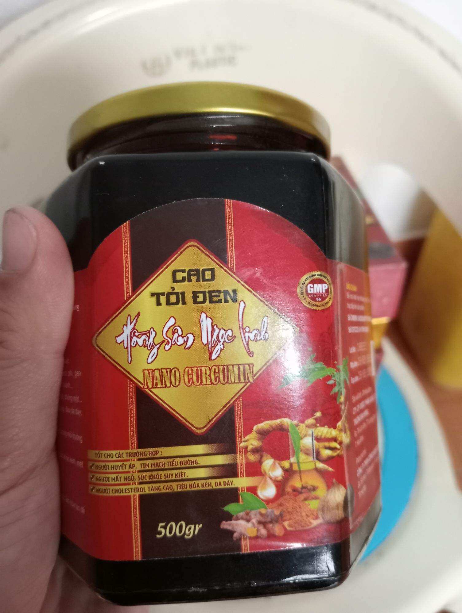 Cao tỏi đen hồng sâm ngọc linh nano curcumin đông trùng hạ thảo 500g