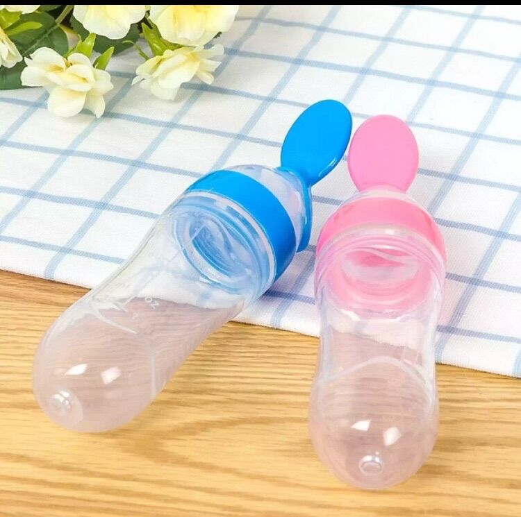 90ml Silicone Baby Feeding Spoon Bottle for Convenient Baby Weaning
