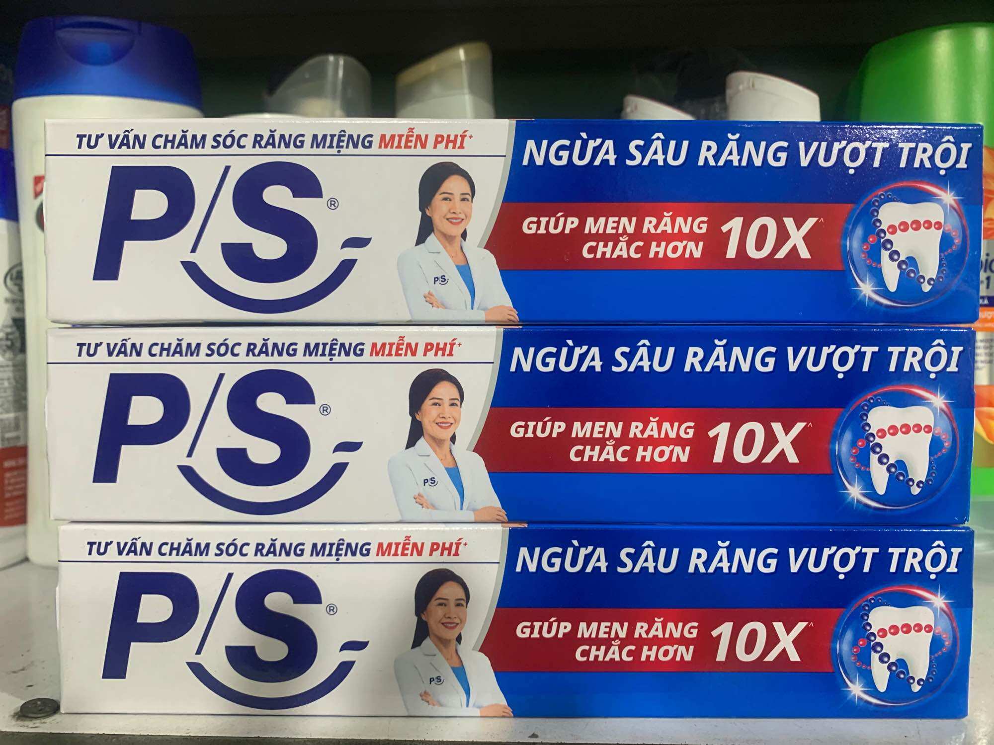 Combo 3 kem đánh răng PS ngừa sâu răng chai 180g