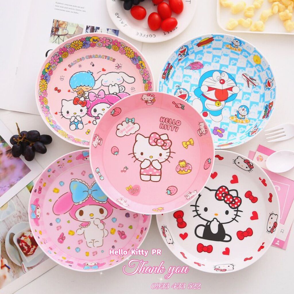 Dĩa lòng sâu Hello Kitty Doremon Doraemon