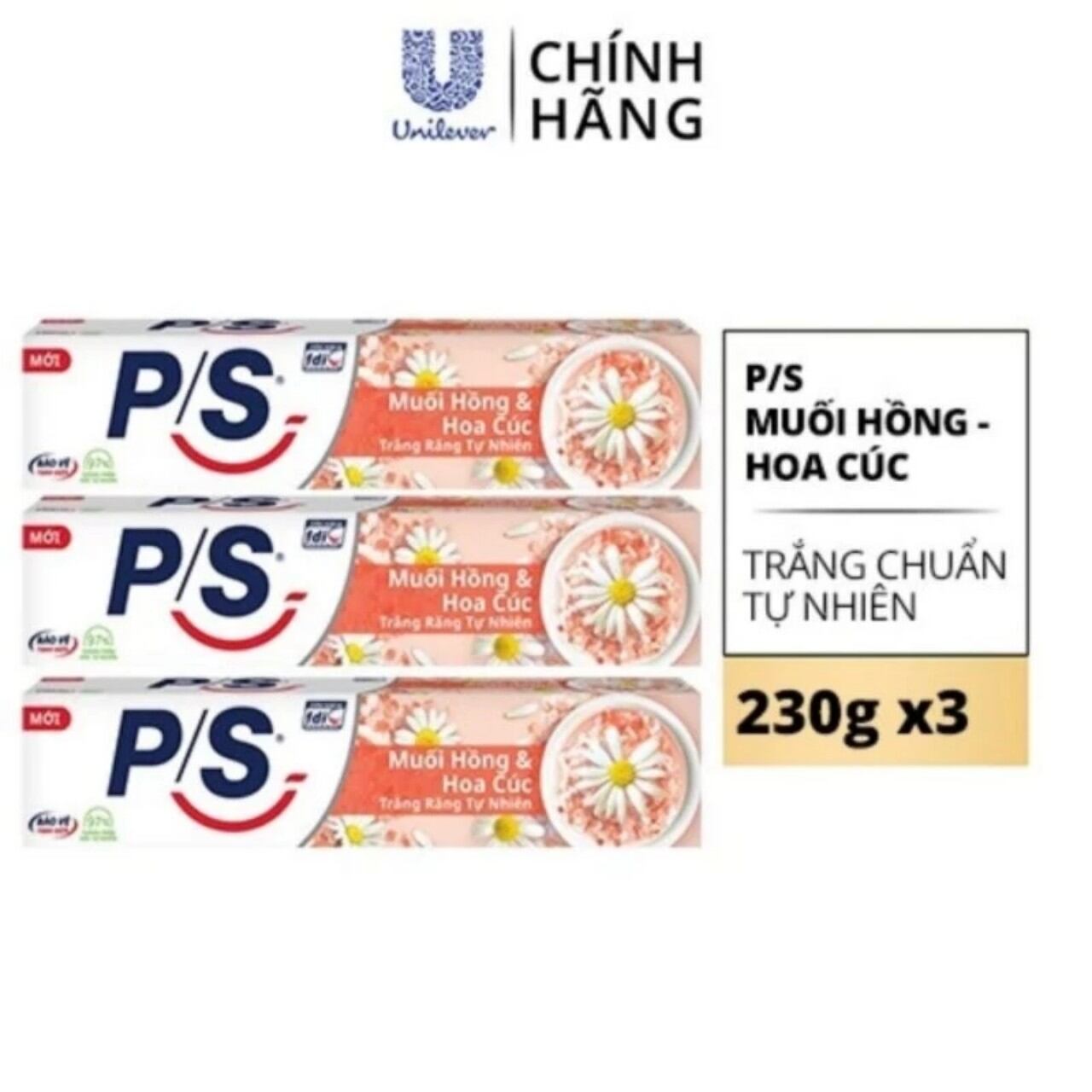Kem đánh răng p/s muối hồng& hoa cúc (3 cây x 230g)