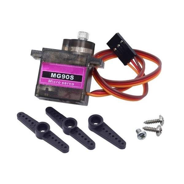 Servo tím mg90s 180 độ - đầu trục kim loại độ bền cao