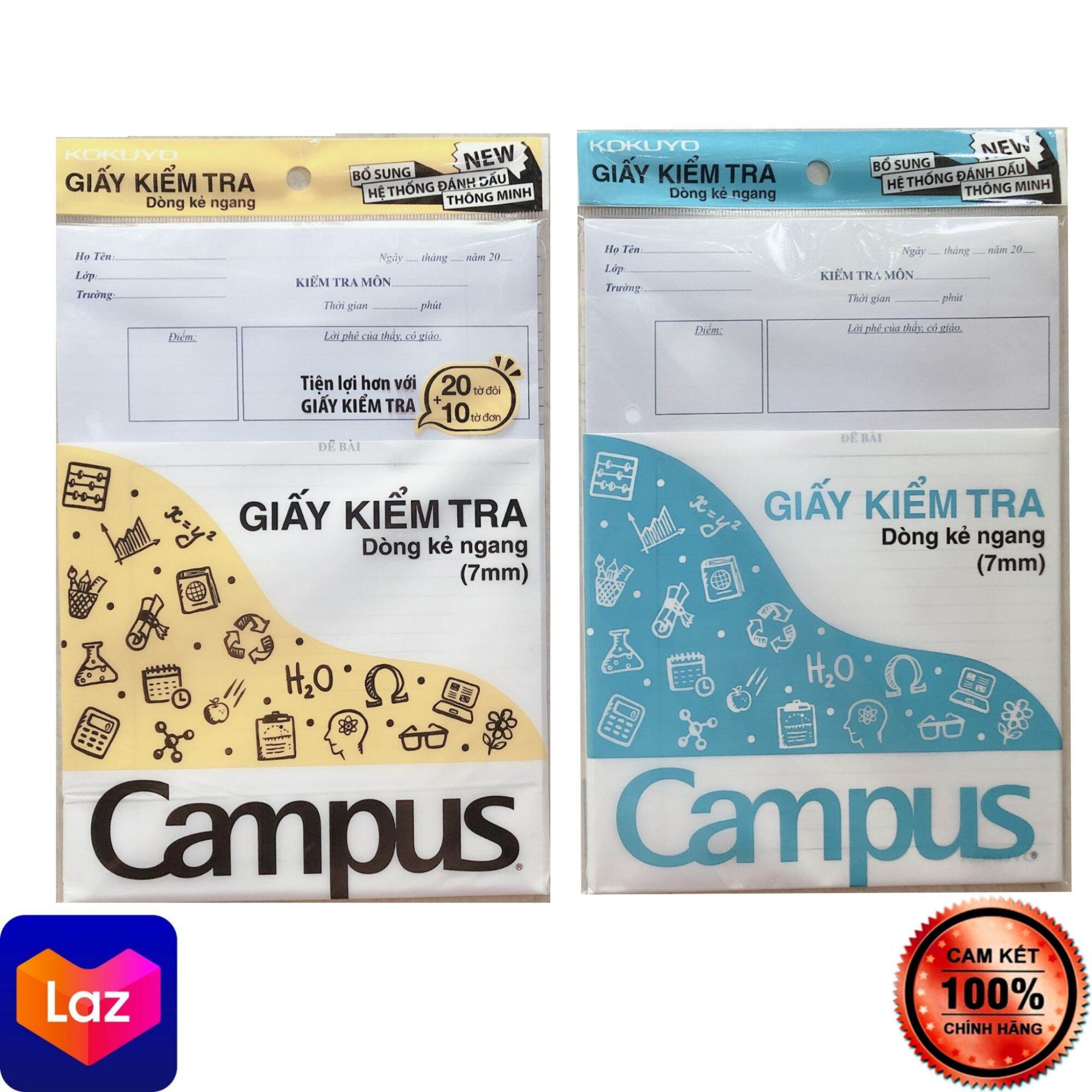 Giấy kiểm tra kẻ ngang (có chấm - không chấm) CAMPUS