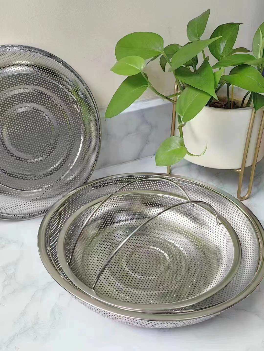 Vỉ Hấp Khay Hấp Inox Có Đế Đa Năng Dùng Được Cho Nồi Cơm Điện Hấp Cơm Hấp Rau Củ Quả