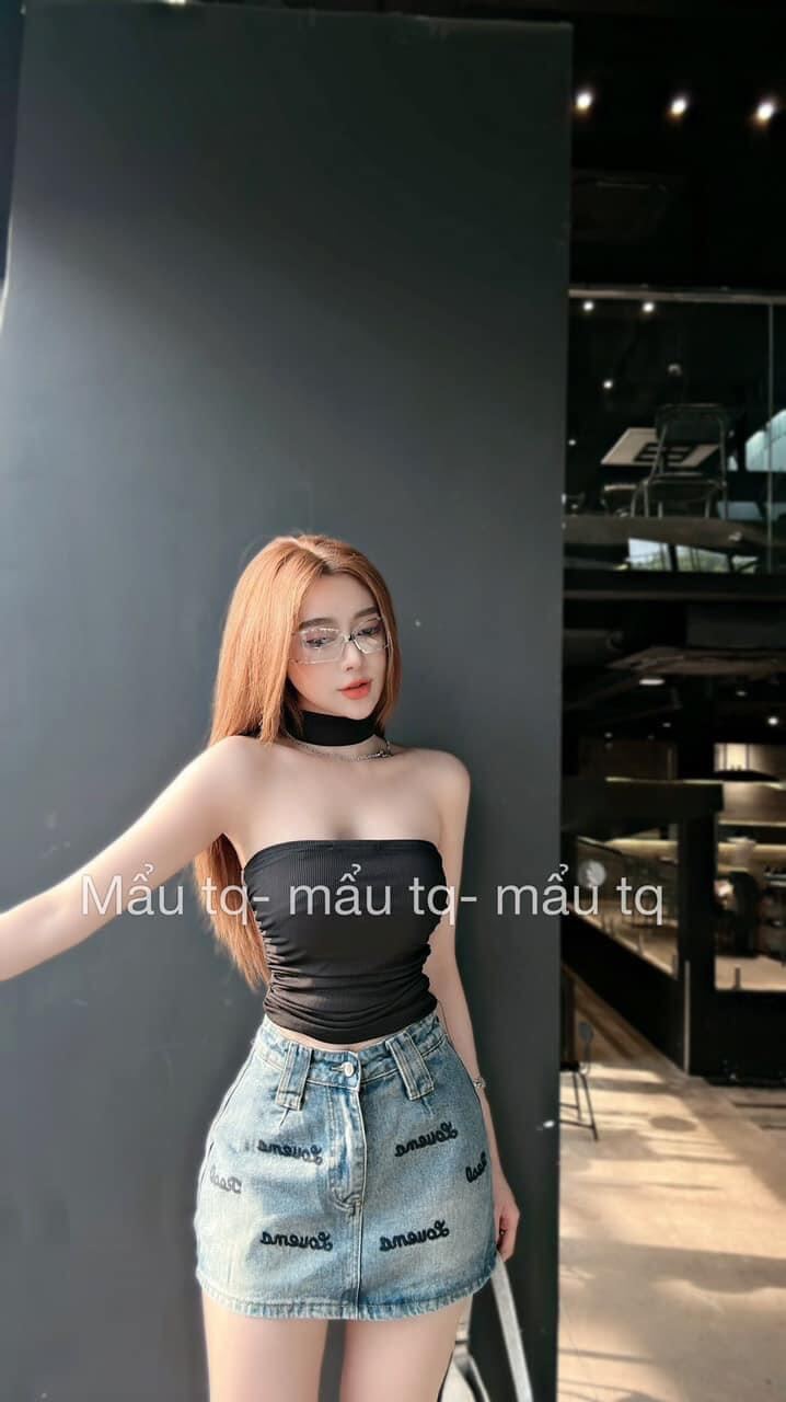 Áo croptop cổ yếm lọ, mặc được 2 kiểu A22