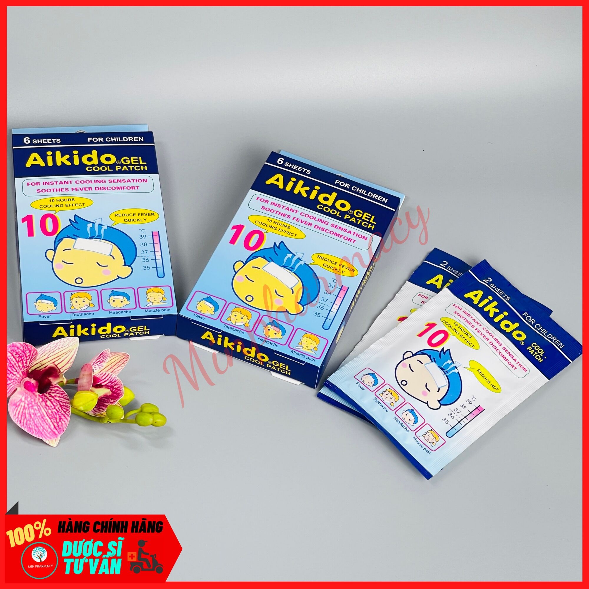 MIẾNG DÁN HẠ SỐT NHANH AIKIDO GEL COOL PATCH (Gói 2 miếng)