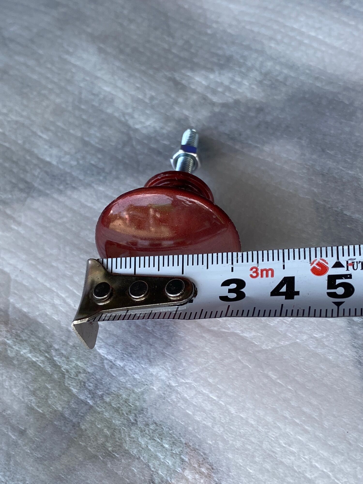 (2 cái) Núm tủ nhựa tròn giả gỗ kèm ốc