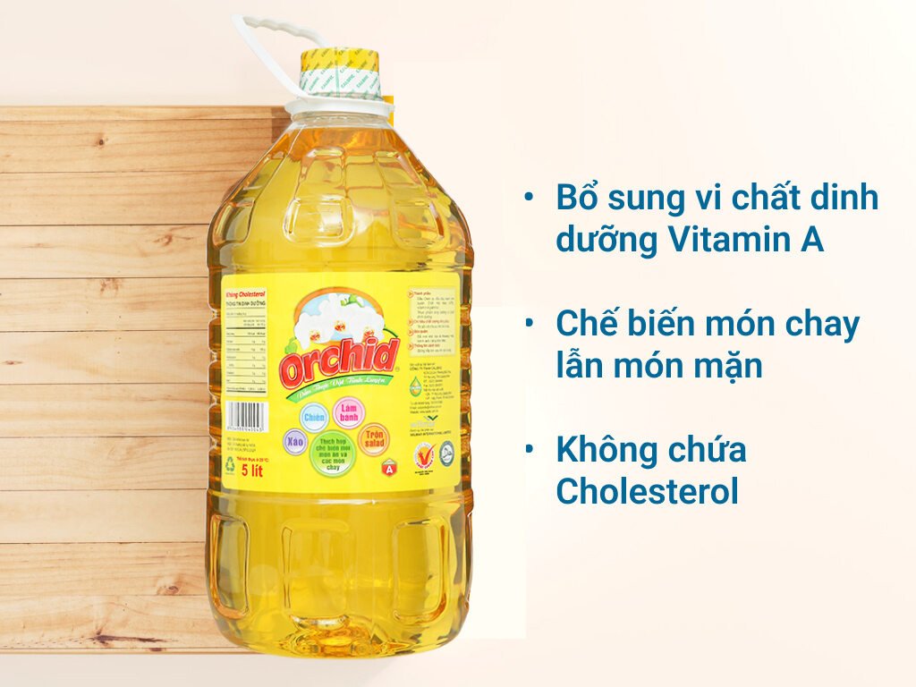 Dầu thực vật tinh luyện Orchid can 5 lít