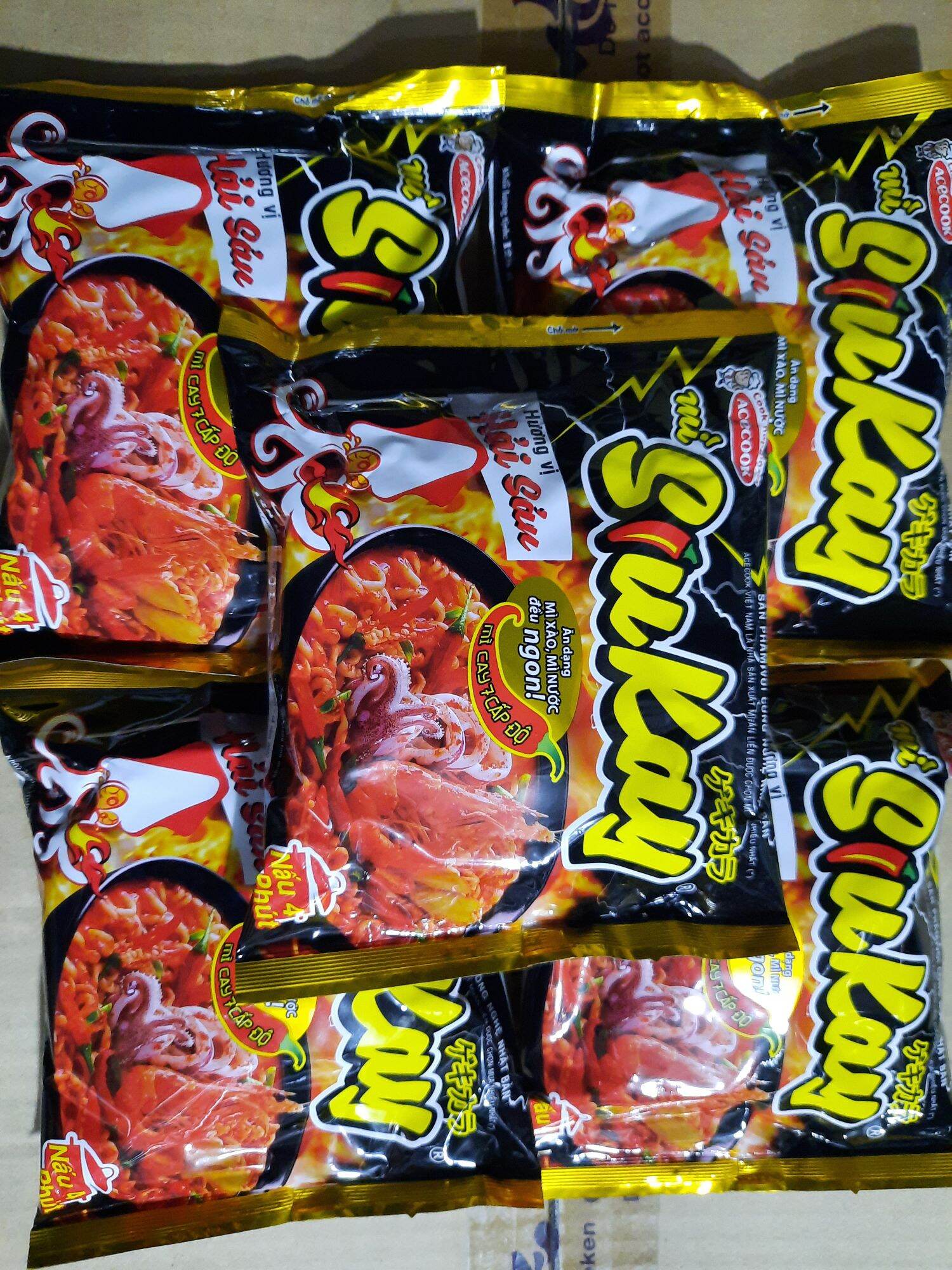 5 gói mì siêu cay hải sản Acecook