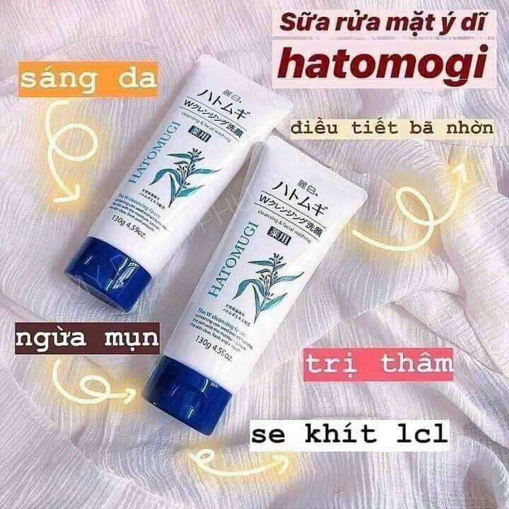 (date 27)Sữa rửa mặt HATOMUGI tuýp 130g