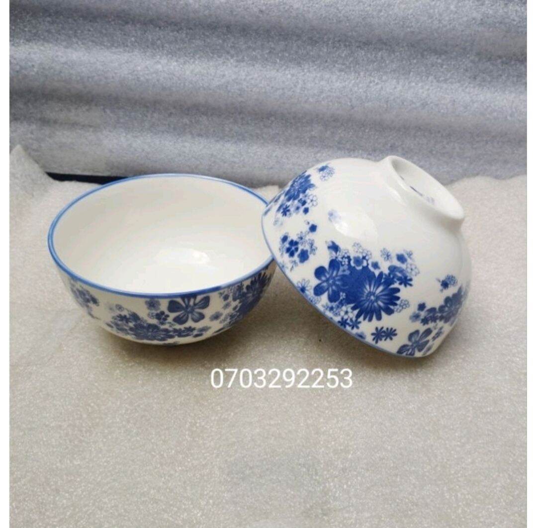 Chén sứ / chén cơm hoa văn 4d mẫu bong xanh / chén sứ trăng 11cm