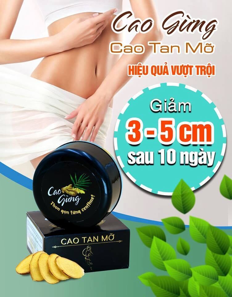 Cao Gừng Tan Mỡ Bụng Chính Hãng ( tặng kèm đai nịt bụng định hình )