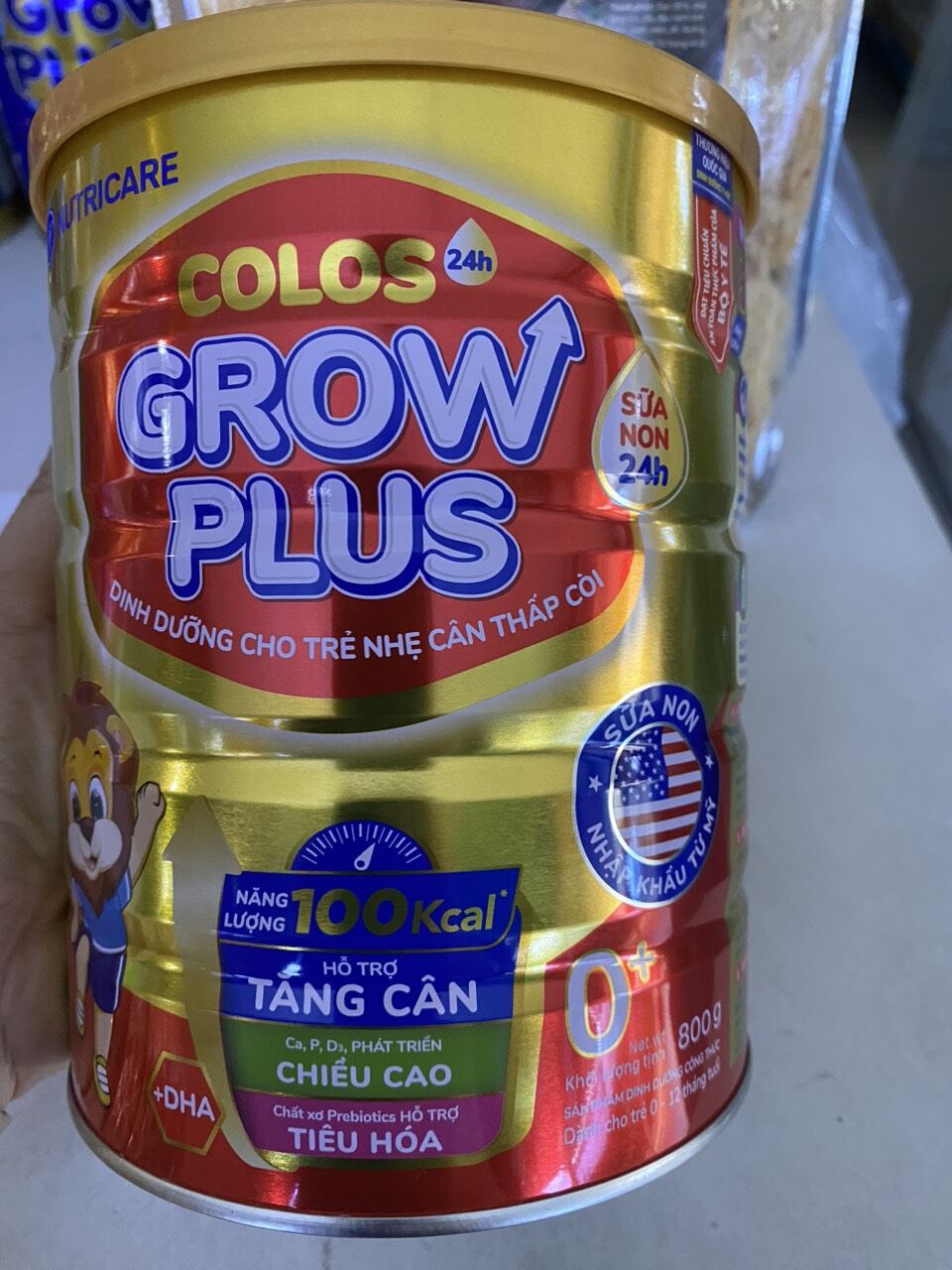 Colos. Grow Plus Sữa non 24h   0+ loại 850g ( Date mới hàng đẹp)