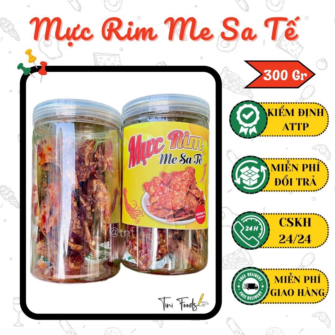 Mực rim me & mực rim sa tế - đặc sản nha trang - hũ nắp vặn