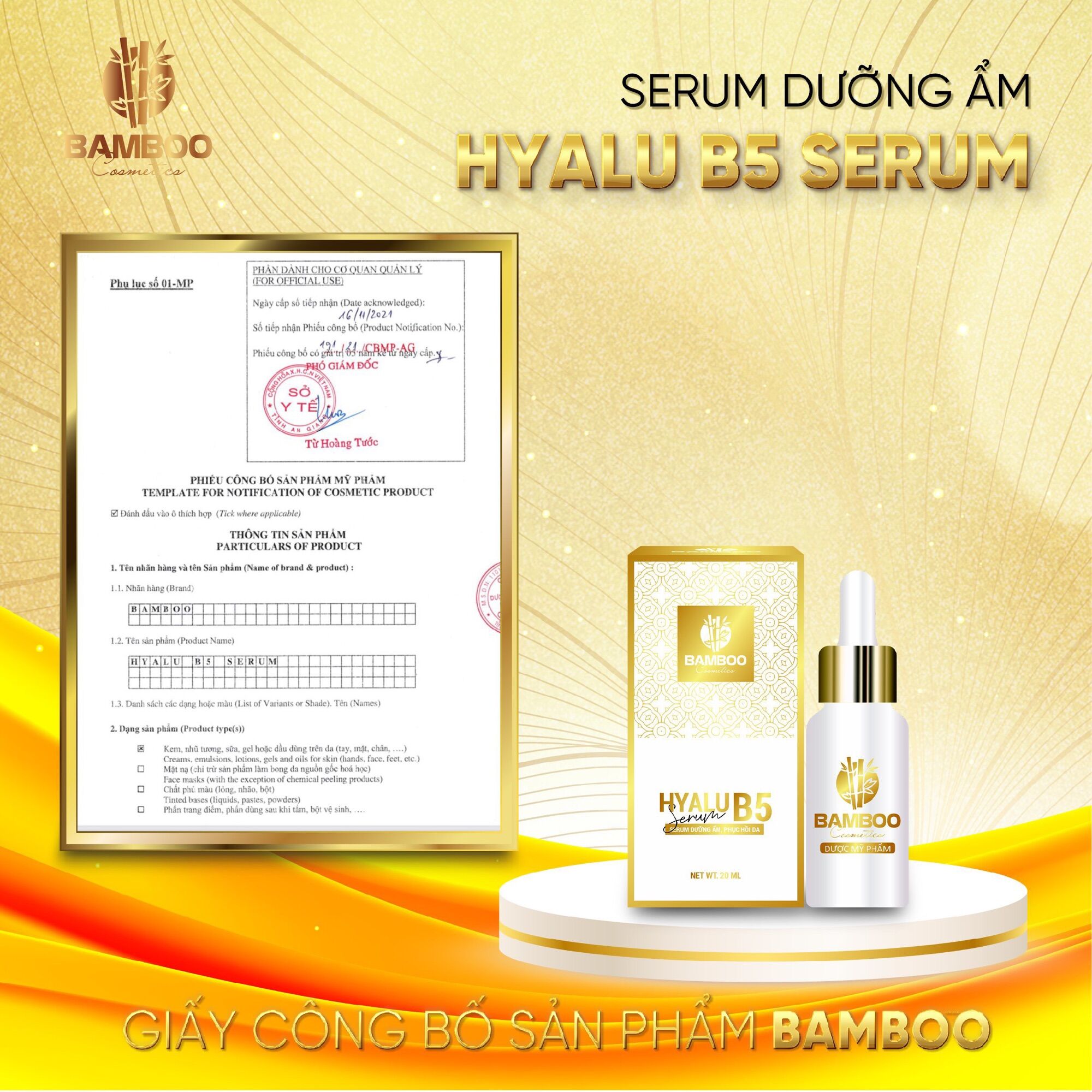 [Mini] Serum phục hồi da Bamboo - dịu da, phục hồi, căng bóng