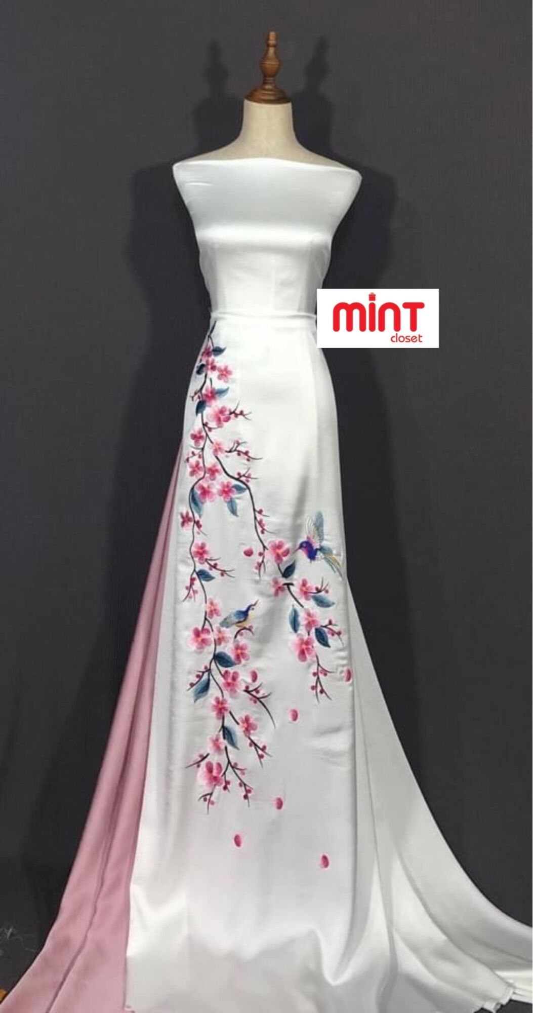 Vải áo dài lụa thêu lắc tay cao cấp T04/22