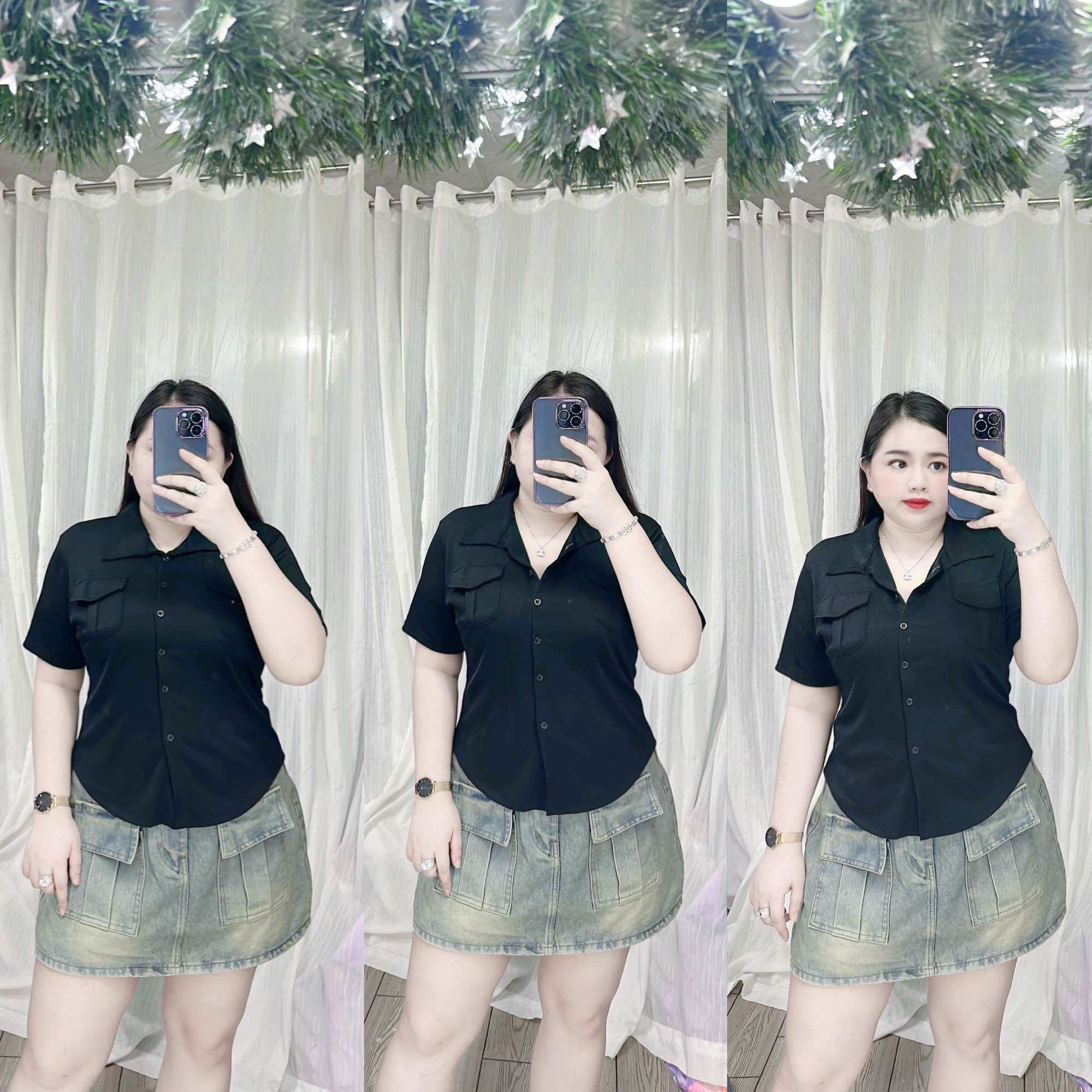 [Bigsize 60-90kg] Áo sơ mi tăm lạnh tay ngắn