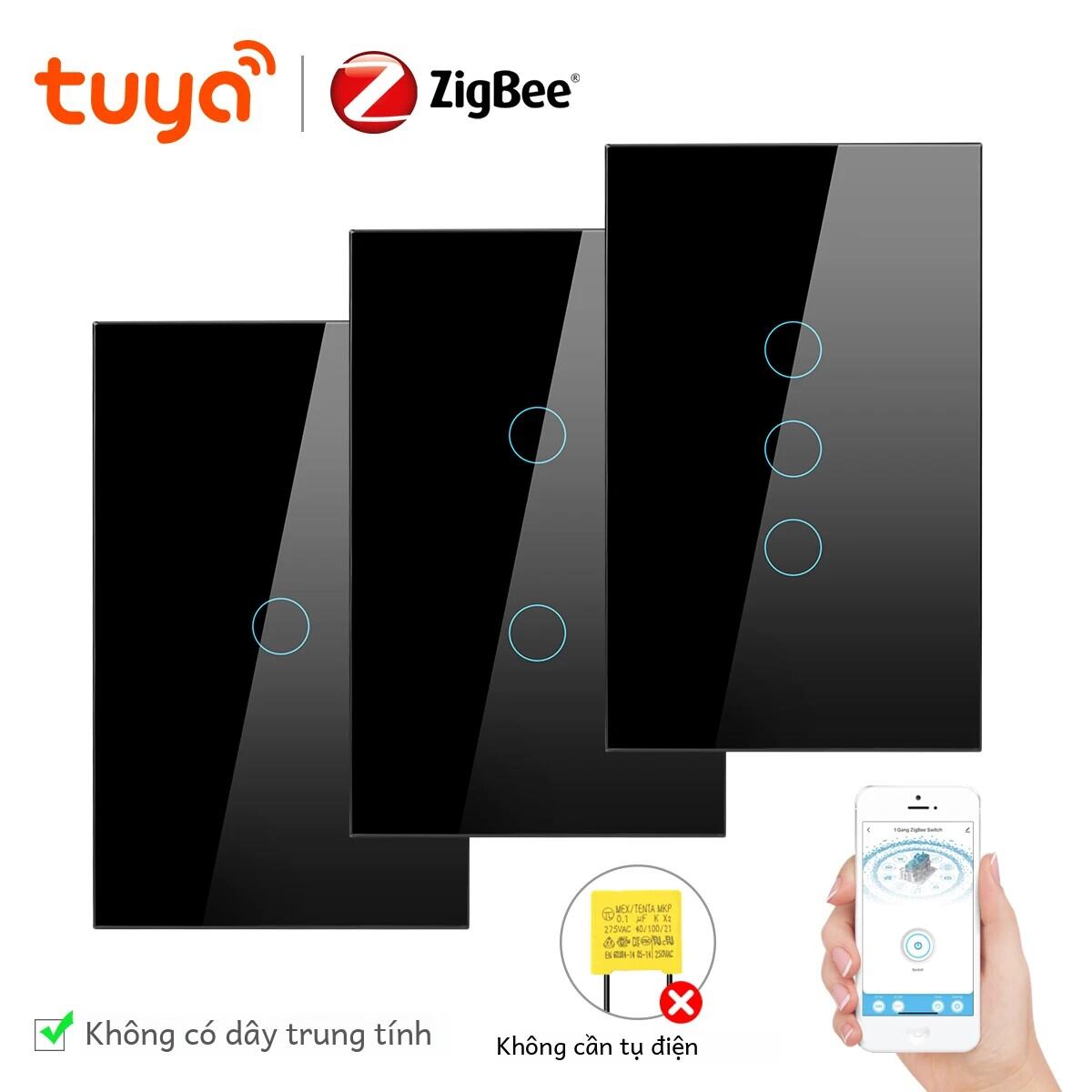 Zigbee Đèn Led Tuya Cảm Ứng Thông Minh Cảm Biến Treo Tường Không Dây Trung Tính Tương Thích Với Alexa Google Home Điều Khiển Từ Xa