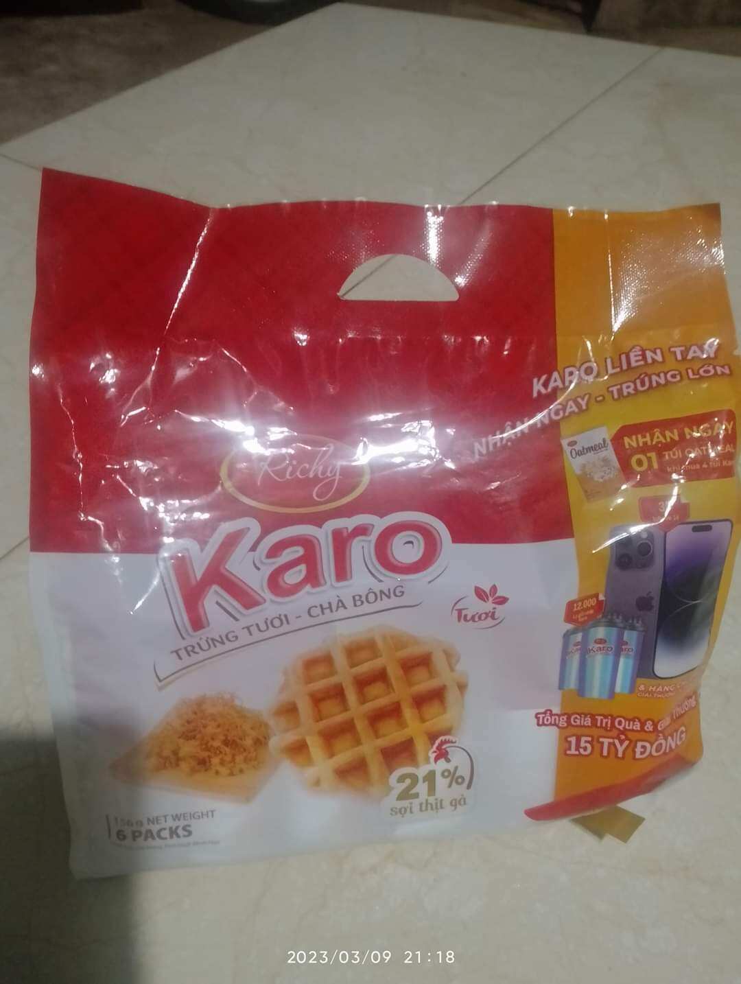 Combo 3 bịch bánh Karo(  6 cái /1 bịch )
